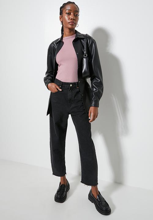 Superbalist - 2-Pack fine rib crew neck tops - black & mink