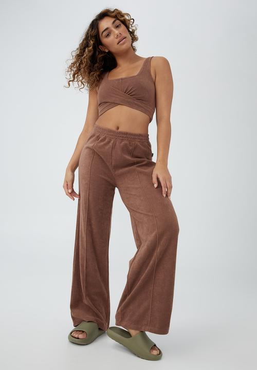 Cotton On - Sweat to swim wide leg pant - toasted hazelnut