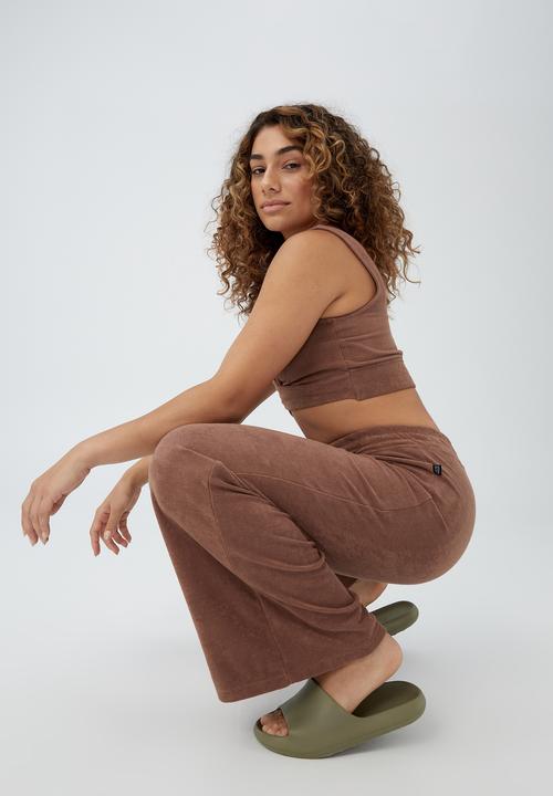 Cotton On - Sweat to swim wide leg pant - toasted hazelnut