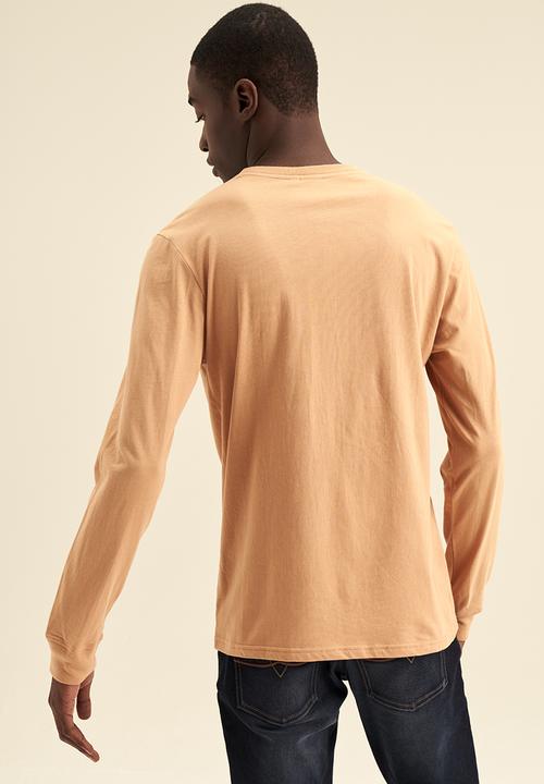POLO - Men embossed ls tee - camel