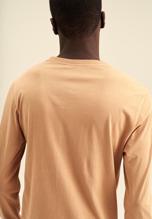POLO - Men embossed ls tee - camel