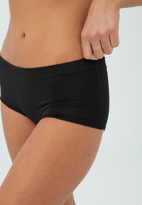 Cotton On - So soft gathered boyshort brief - black