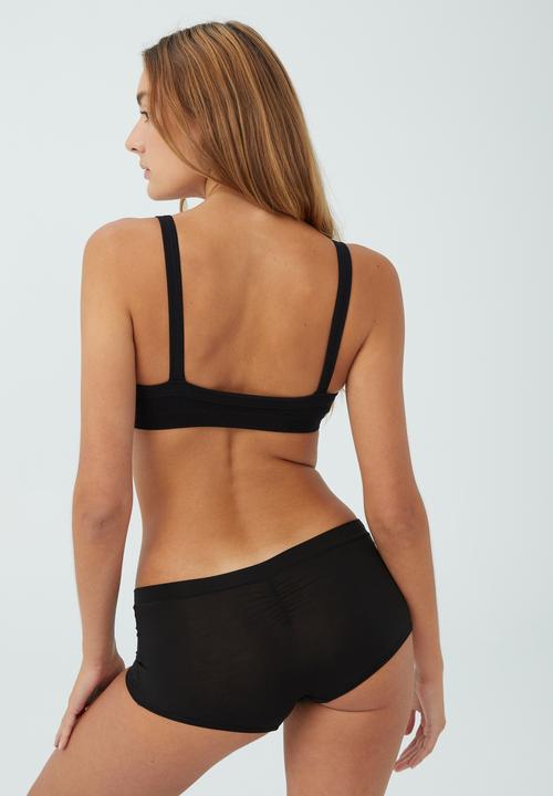 Cotton On - So soft gathered boyshort brief - black