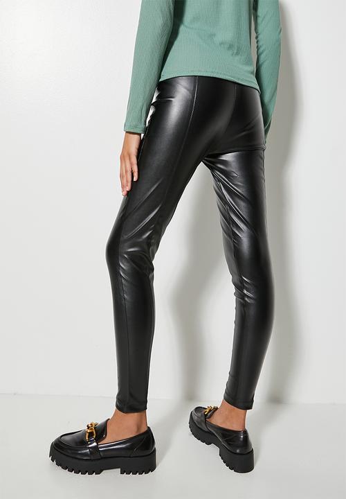Superbalist - Panelled pu tregging - black