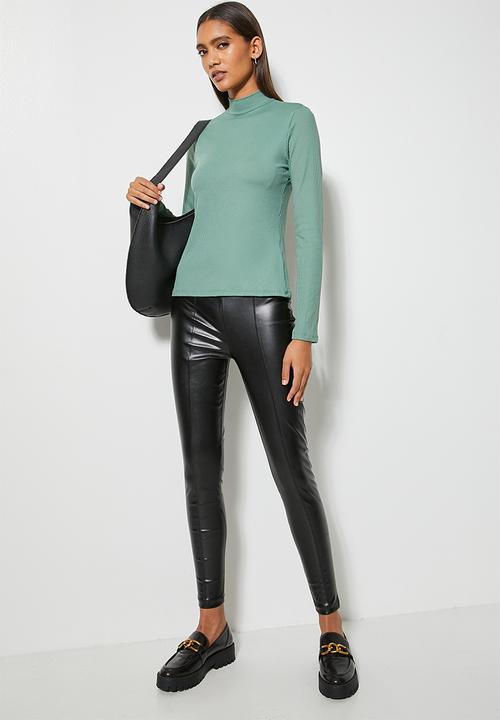 Superbalist - Panelled pu tregging - black