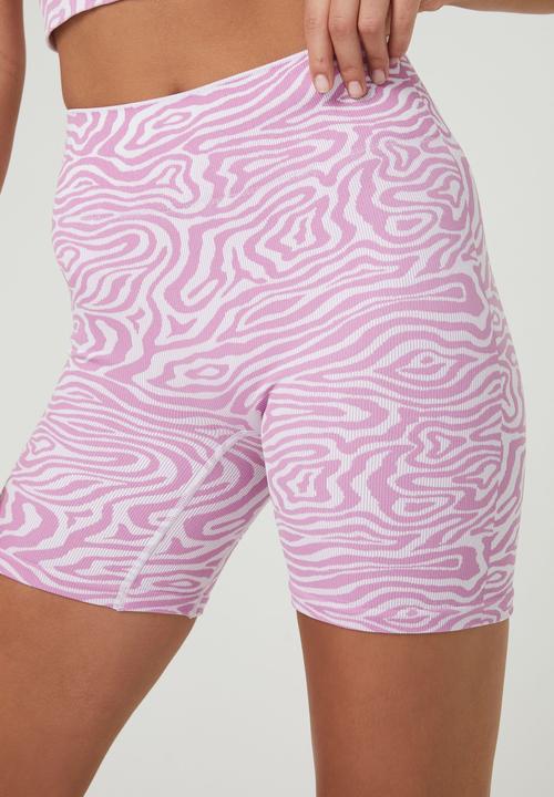 Cotton On - Seamless jacquard bike short - dense wave neon orchid