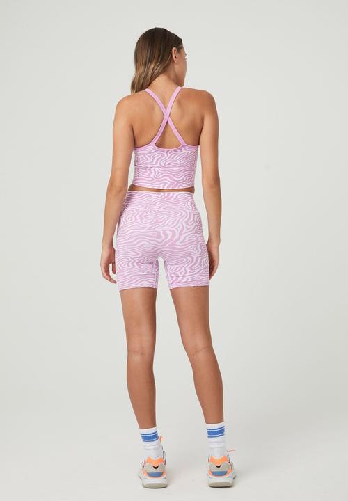 Cotton On - Seamless jacquard bike short - dense wave neon orchid