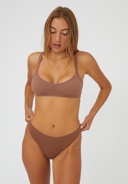 Cotton On - Seamless gathered bralette - toasted hazelnut