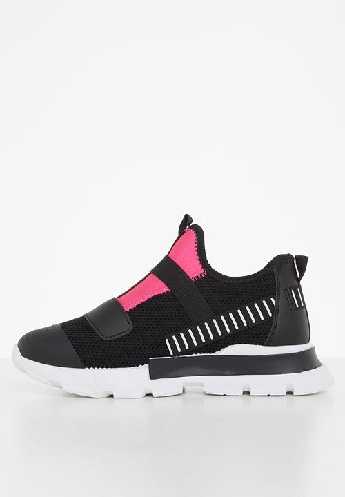 Tom Tom - Chunky knit lace up sneaker - black