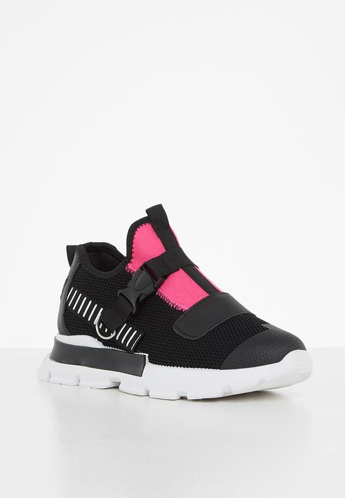 Tom Tom - Chunky knit lace up sneaker - black