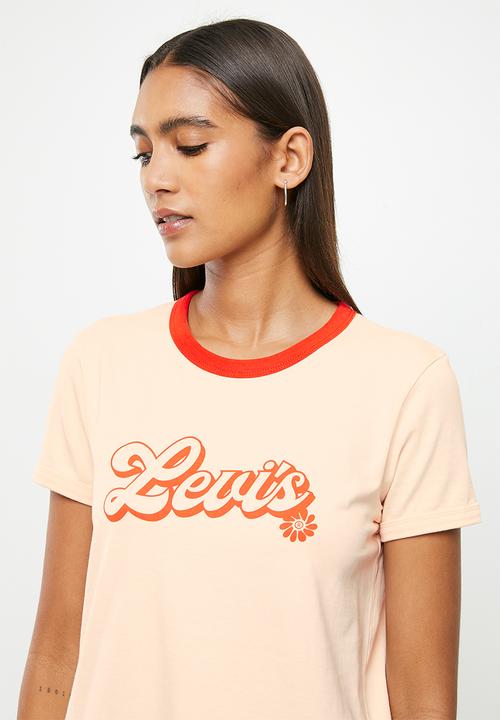 Levi’s® - Perfect ringer tee script levi's - peach puree