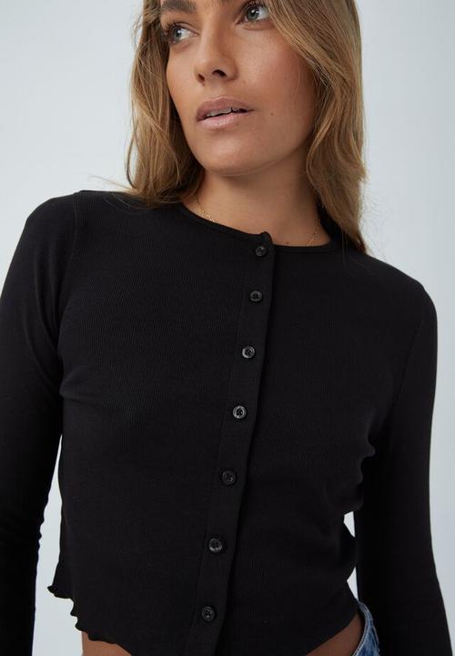 Cotton On - The organic rib cardi - black