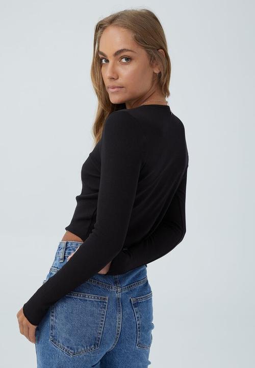Cotton On - The organic rib cardi - black