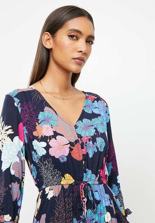 Stella Morgan - Floral print maxi dress - navy