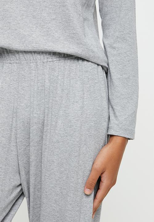 Superbalist - Sleep long sleeve top and pants set - light grey melange