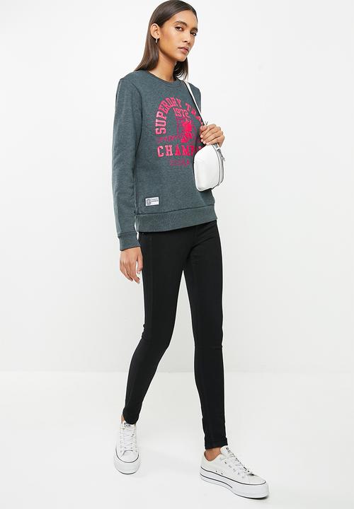 Superdry. - T&f crew - pine marl