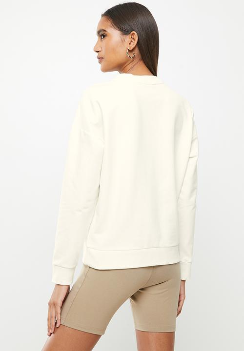 GUESS - Long sleeve embossed foil sweatshirt - cream white