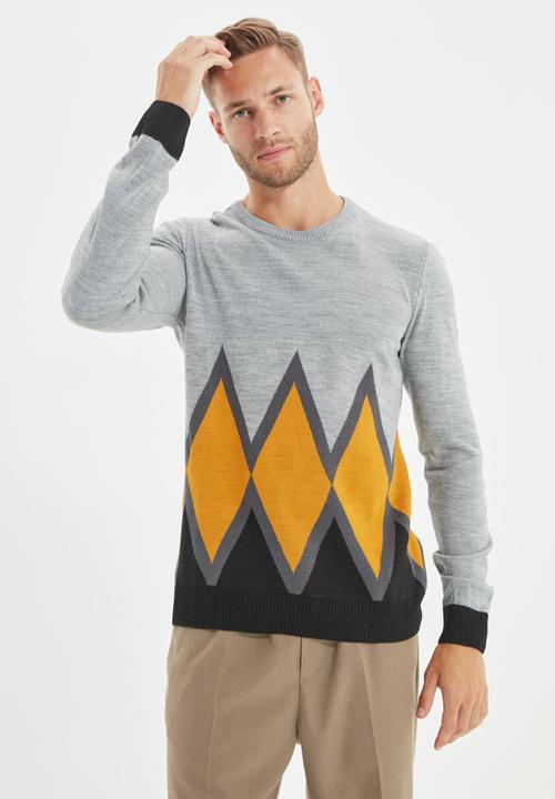 Trendyol - Crew neck slim fit knit sweater - multi 