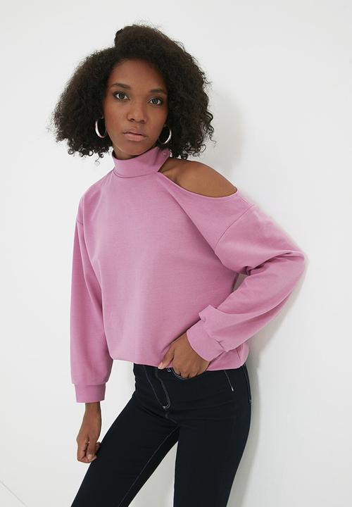 Trendyol - Shoulder detailed knitted sweatshirt  - lilac