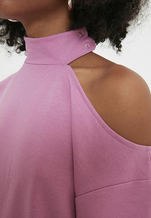 Trendyol - Shoulder detailed knitted sweatshirt  - lilac
