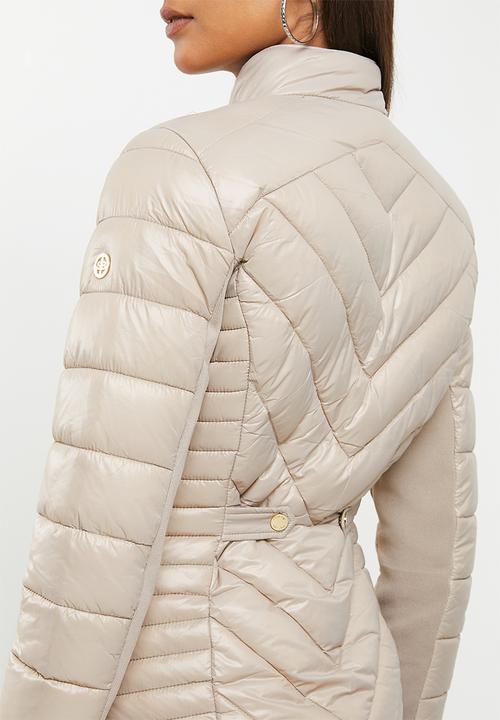 SISSY BOY - Basic quilted puffer jacket with gold hardware detaling - taupe