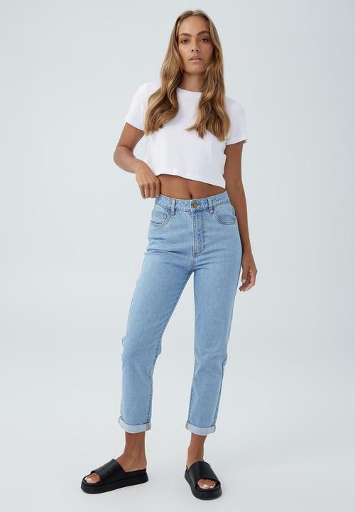 Cotton On - Stretch mom jean - wave blue
