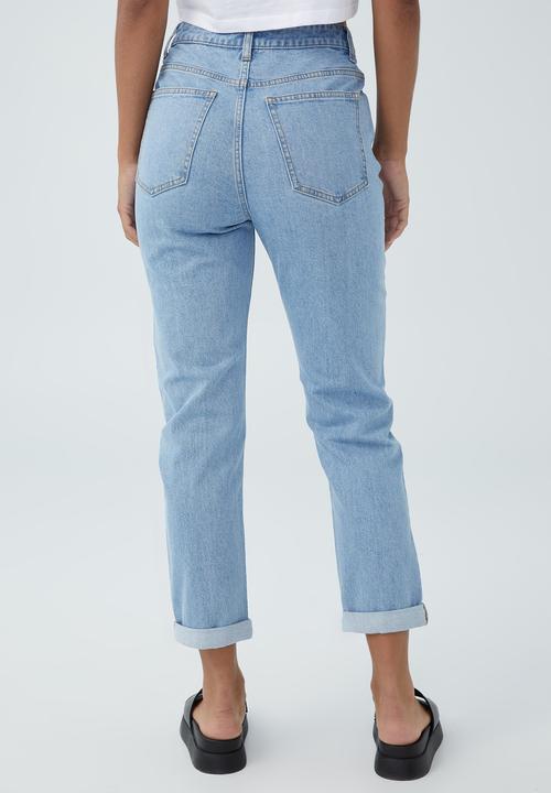 Cotton On - Stretch mom jean - wave blue