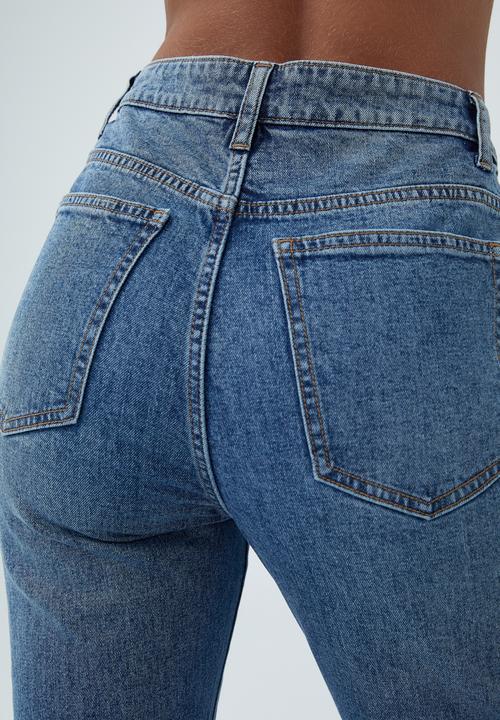 Cotton On - Stretch mom jean - reef blue rip