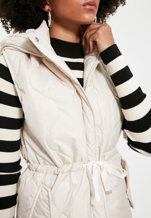 Trendyol - Hooded waist pleated inflatable vest - stone