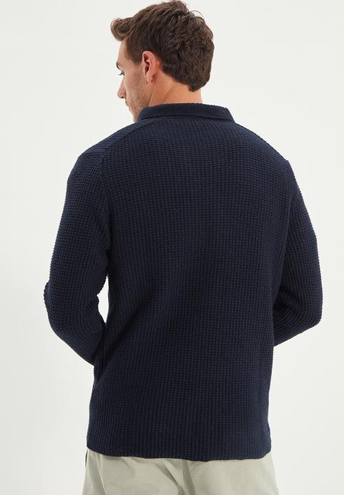Trendyol - Textured button down cardigan - navy
