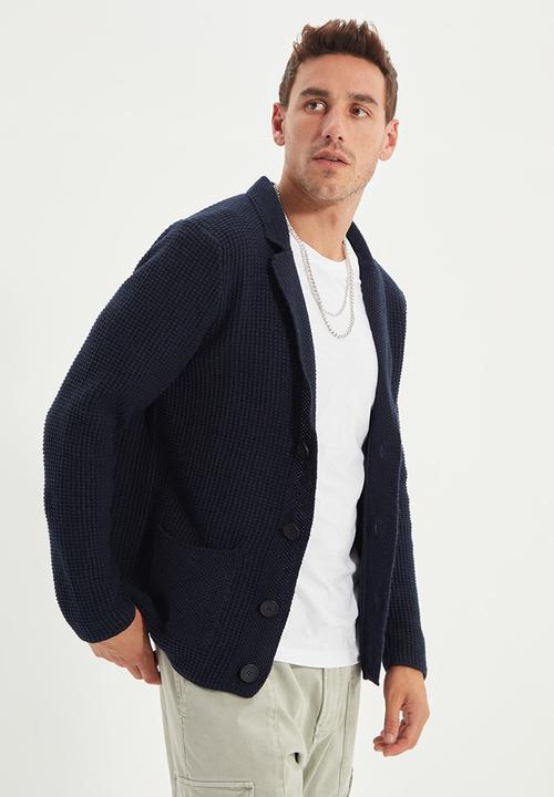 Trendyol - Textured button down cardigan - navy