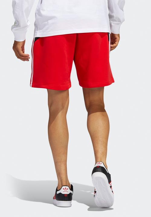 adidas Originals - SST Fleece Shorts - Red &  Black