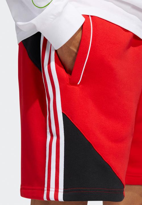 adidas Originals - SST Fleece Shorts - Red &  Black
