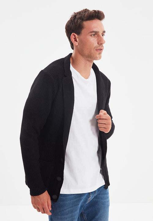 Trendyol - Textured button down cardigan - black