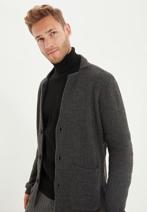 Trendyol - Collar detail cardigan - anthracite