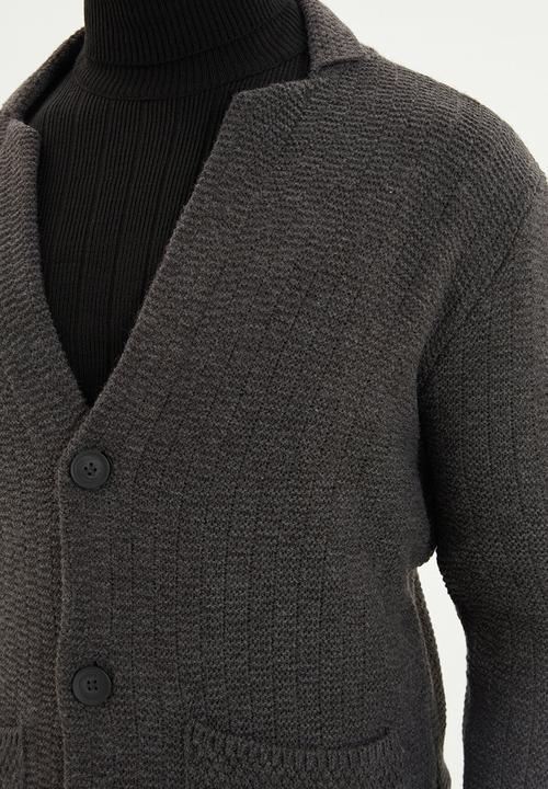 Trendyol - Collar detail cardigan - anthracite