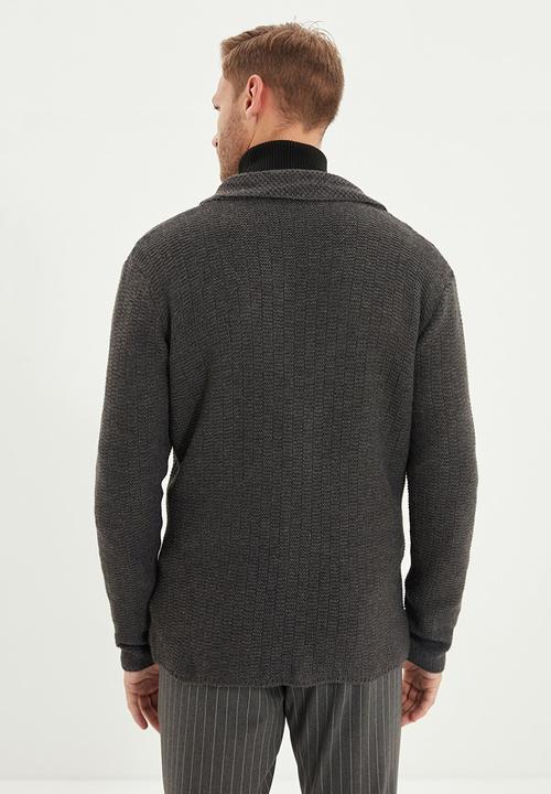 Trendyol - Collar detail cardigan - anthracite