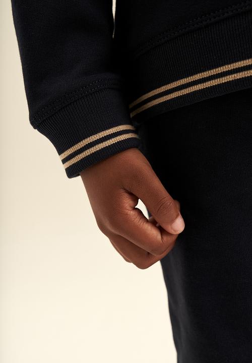 POLO - Boys crested crew neck sweater - navy