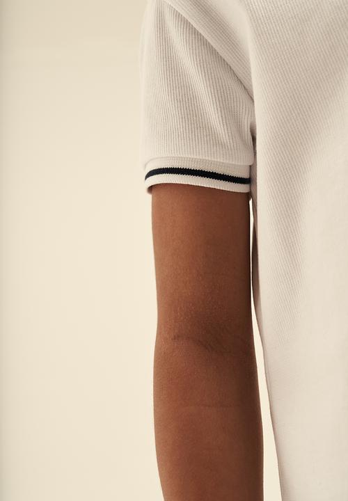 POLO - Girls short sleeve rib tee - white