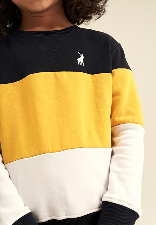 POLO - Girls colour blocked crew neck sweater - yellow