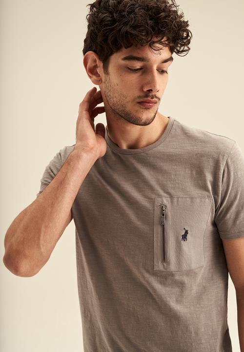 POLO - Men pjc zip pocket short sleeve tee - grey