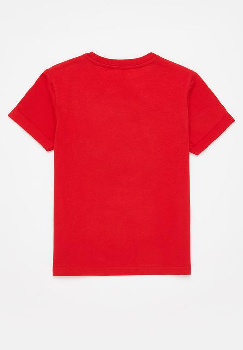 POLO - Girls embossed short sleeve tee - red