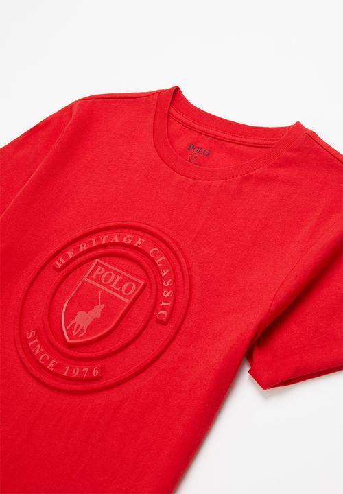 POLO - Girls embossed short sleeve tee - red