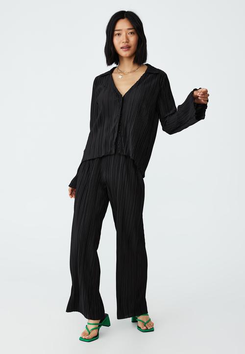 Cotton On - Petite plisse pant - black