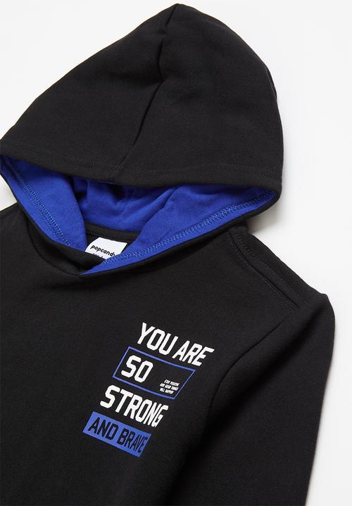 Pop Candy - Boys 2 pack graphic hooded sweatshirt - royal & black