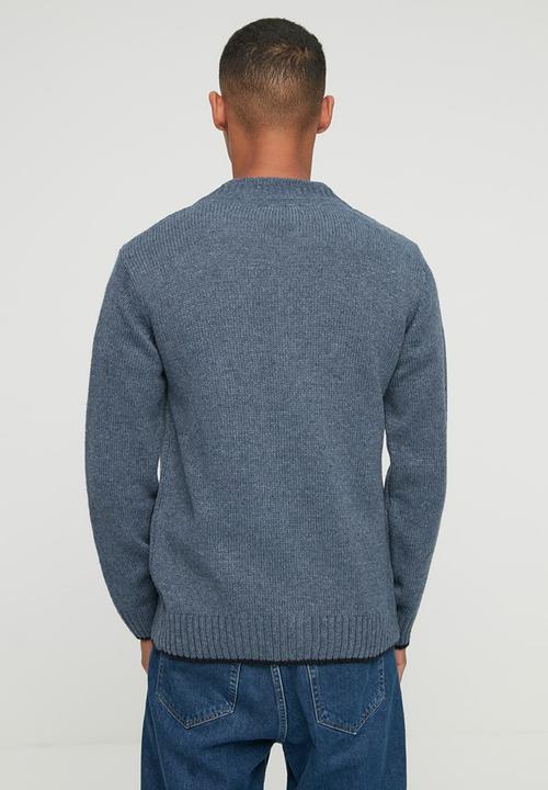 Trendyol - Ray textured zip through cardigan - indigo