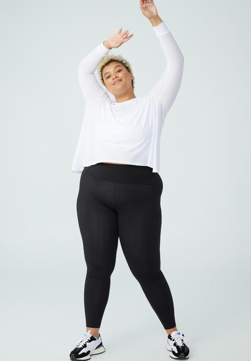 Cotton On - Curve active boyfriend long sleeve tee - white
