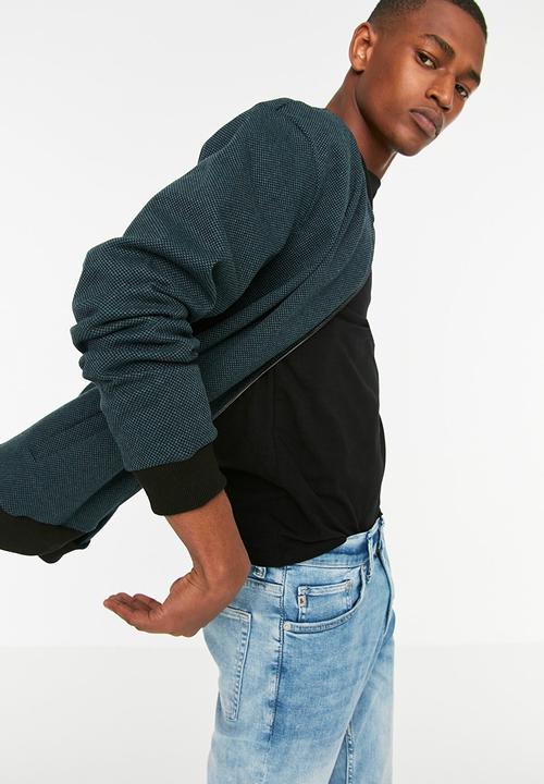 Trendyol - Pax zip through bomber cardigan - petrol
