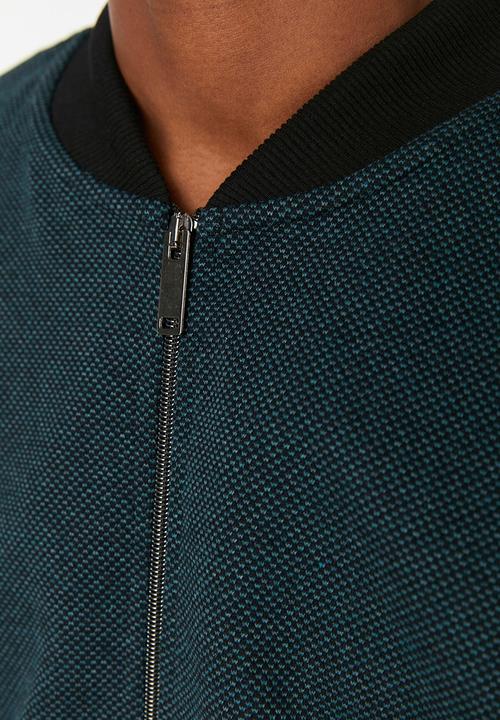 Trendyol - Pax zip through bomber cardigan - petrol