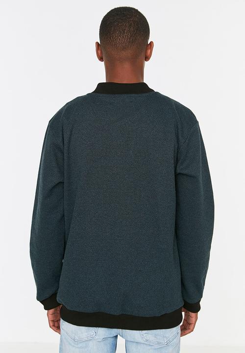 Trendyol - Pax zip through bomber cardigan - petrol